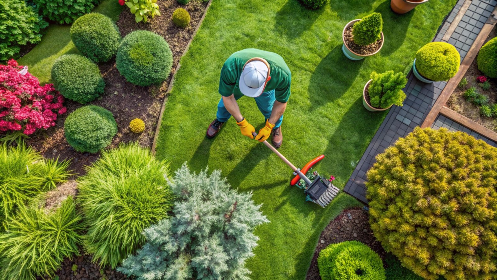 man-is-mowing-grass-with-garden-mower